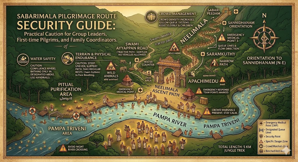 Route safety and orientation guide for the sacred climb to Sannidhanam
